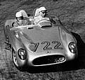 Stirling Moss und Denis Jenkinson bei der Mille Miglia 1955, die das Mercedes-Team mit grossem Vorsprung gewann.